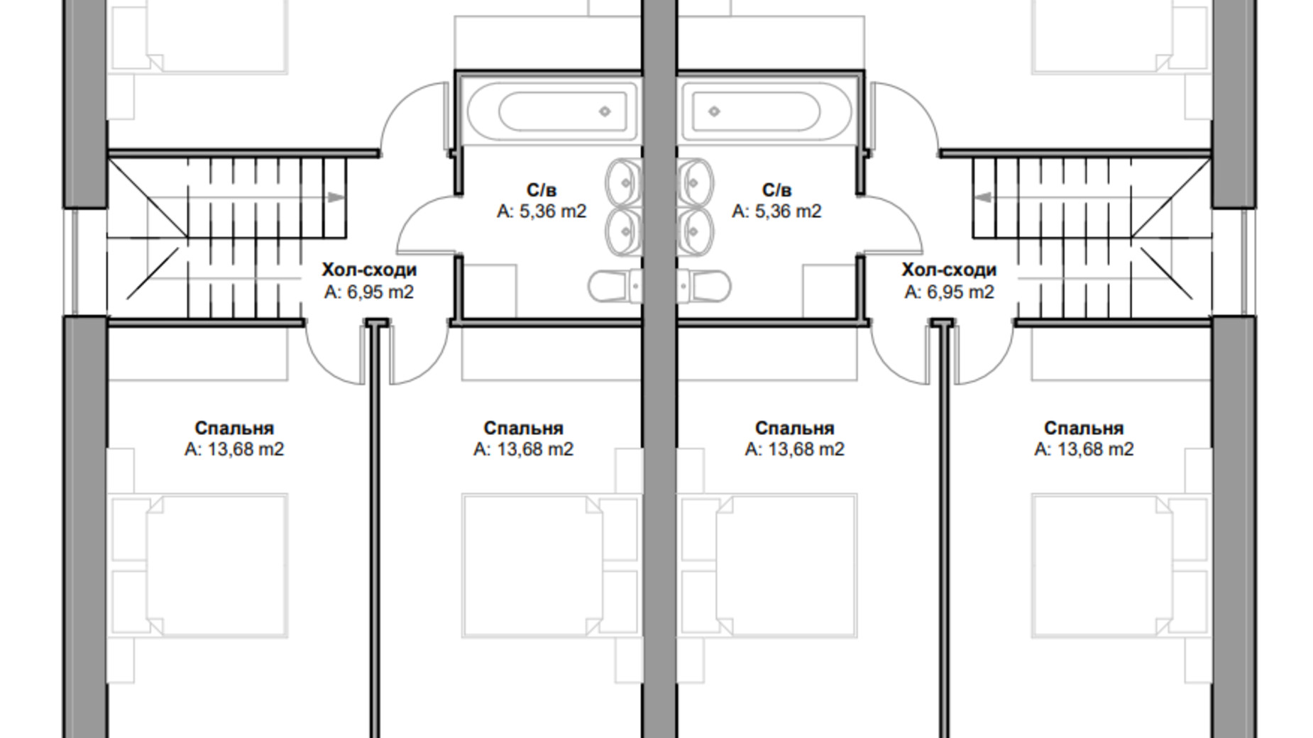 Планировка таунхауса в КГ Brooklyn 2 111.76 м², фото 371007