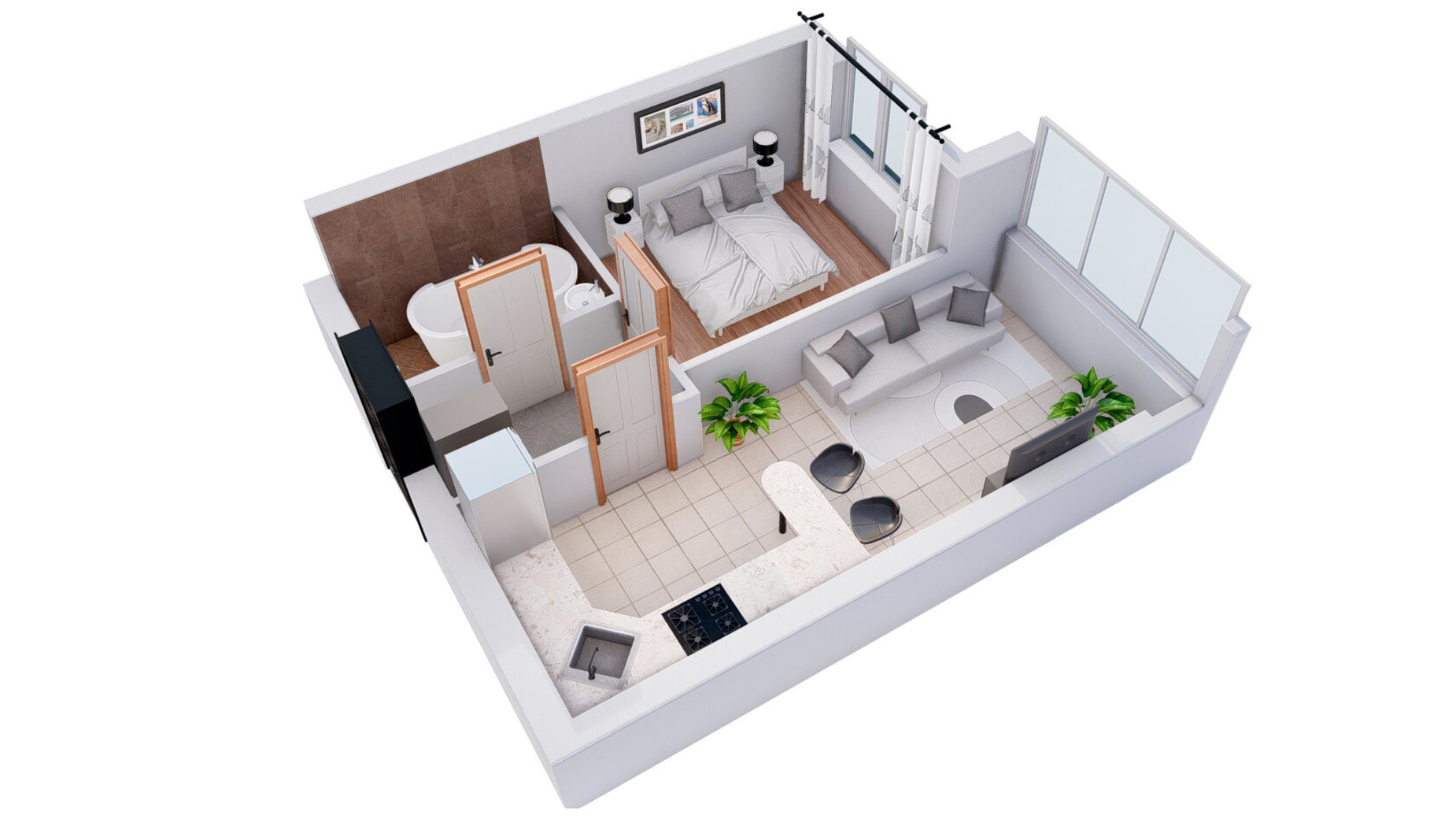 Планировка 1-комнатной квартиры в Клубная резиденция O'Club  34.02 м², фото 371612