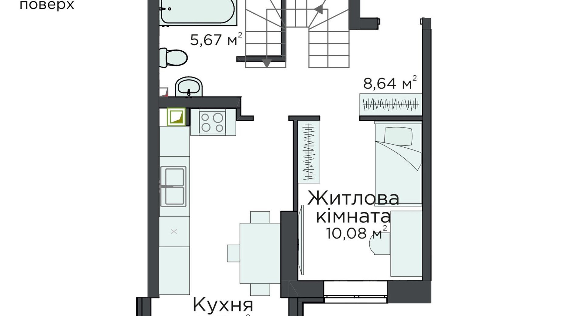Планировка много­уровневой квартиры в Клубная резиденция O'Club  72.12 м², фото 371621