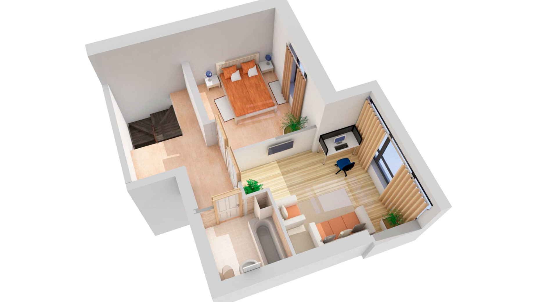 Планування багато­рівневої квартири в Клубна резиденція O'Club  95.84 м², фото 371674