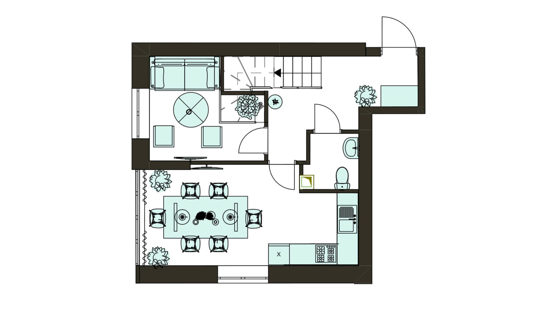 Планировка много­уровневой квартиры в Клубная резиденция O'Club  69.12 м², фото 371713
