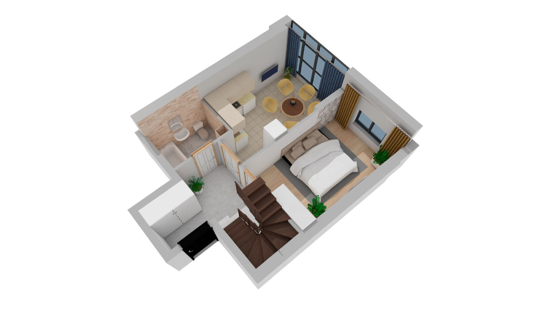 Планировка много­уровневой квартиры в Клубная резиденция O'Club  82.54 м², фото 371714