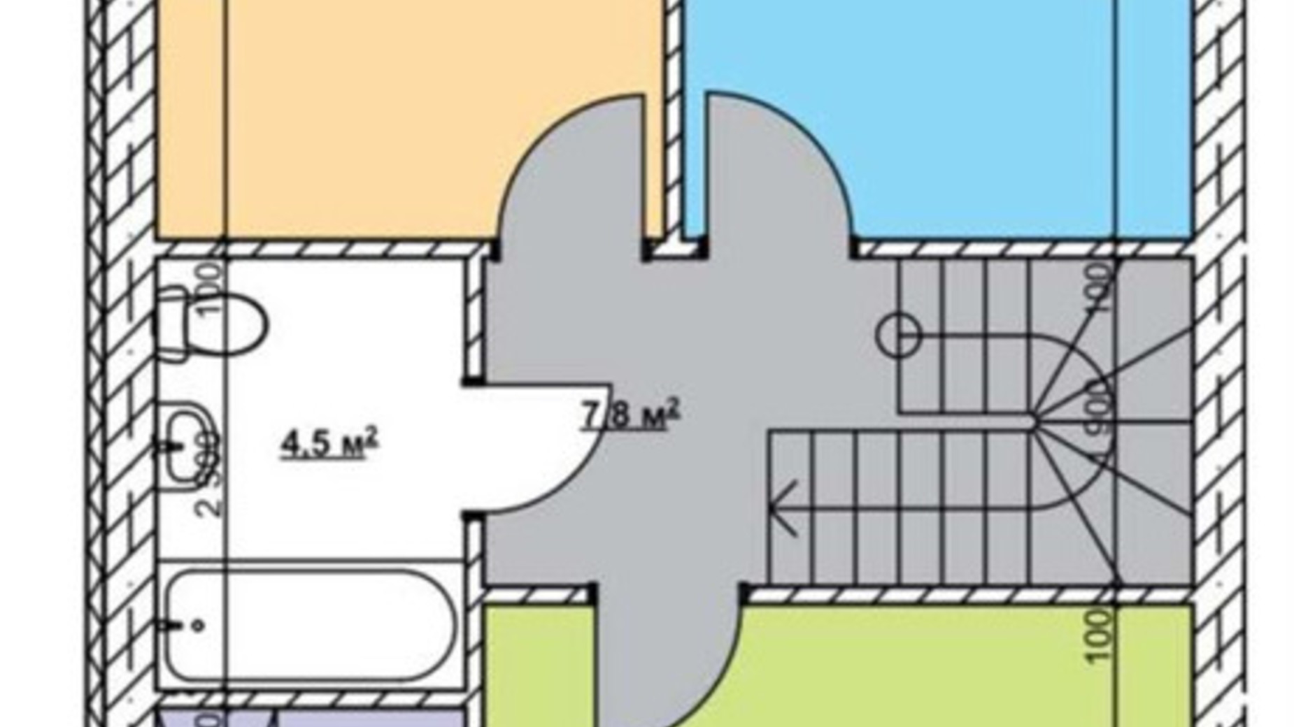 Планування таунхауса в Таунхаус Гостомель Парк 120 м², фото 371862