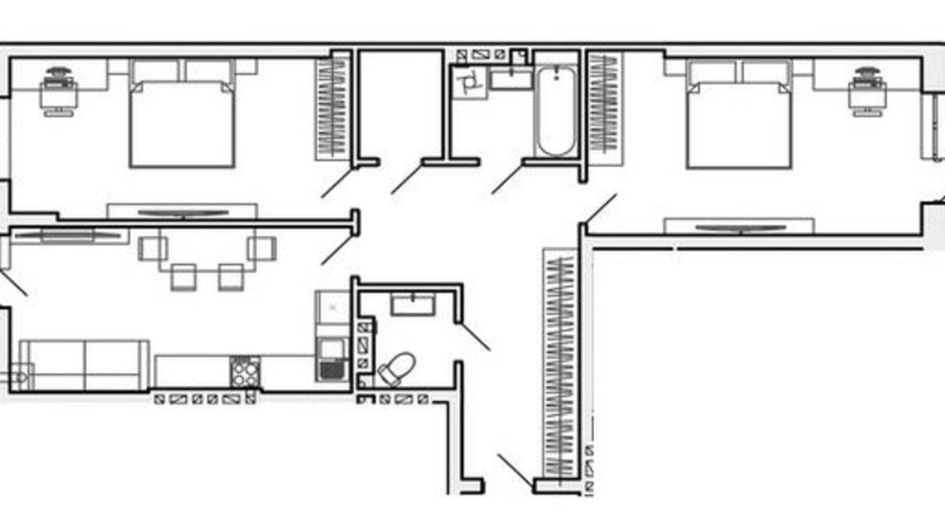 Планування 2-кімнатної квартири в ЖК вул. Коновальця 81.16 м², фото 371901