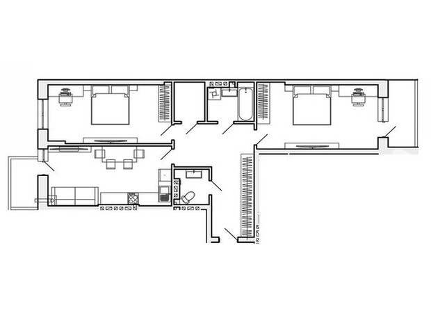 ЖК ул. Коновальца: планировка 2-комнатной квартиры 81.16 м²