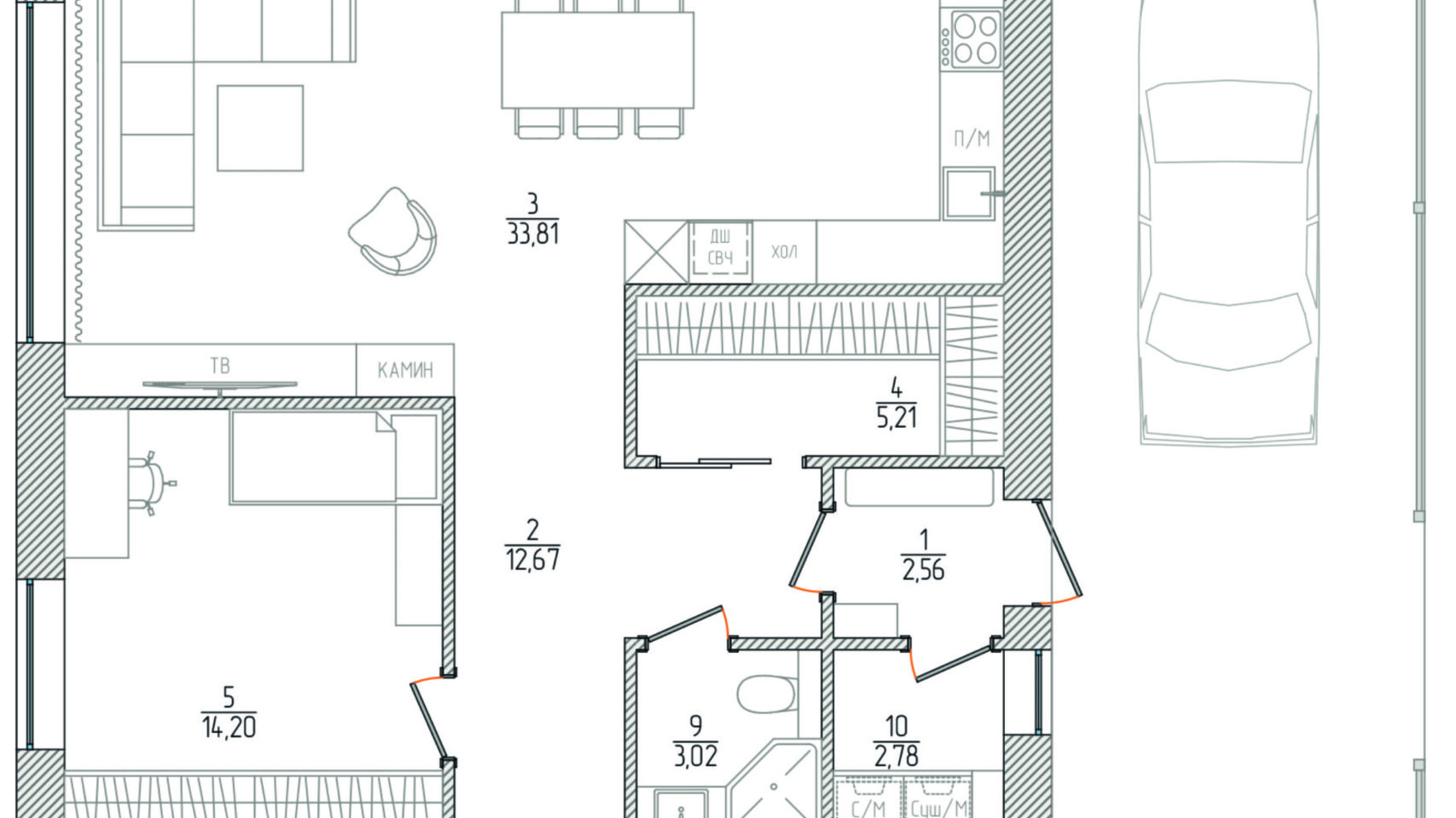 Планування котеджу в КМ Gardd House Eco Village 110 м², фото 371912