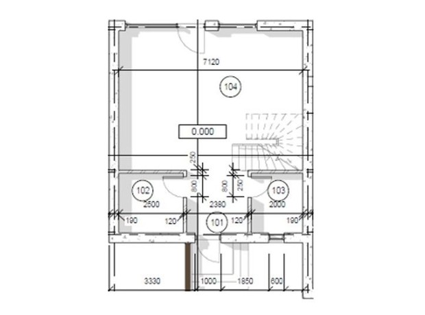 Таунхаус Grey House: планировка 2-комнатной квартиры 104 м²