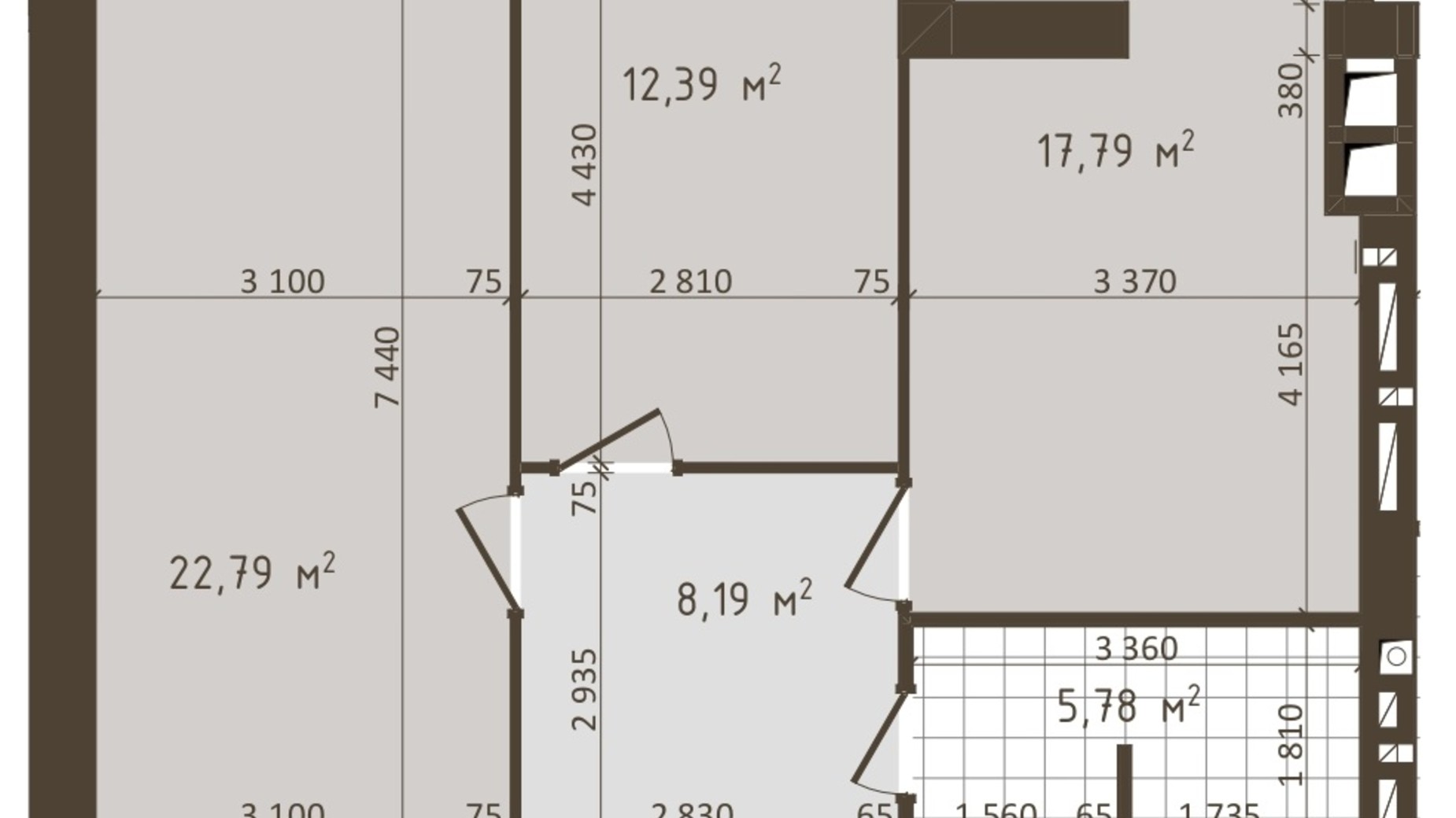 Планировка 2-комнатной квартиры в ЖК Одесская Чайка 66.94 м², фото 372785