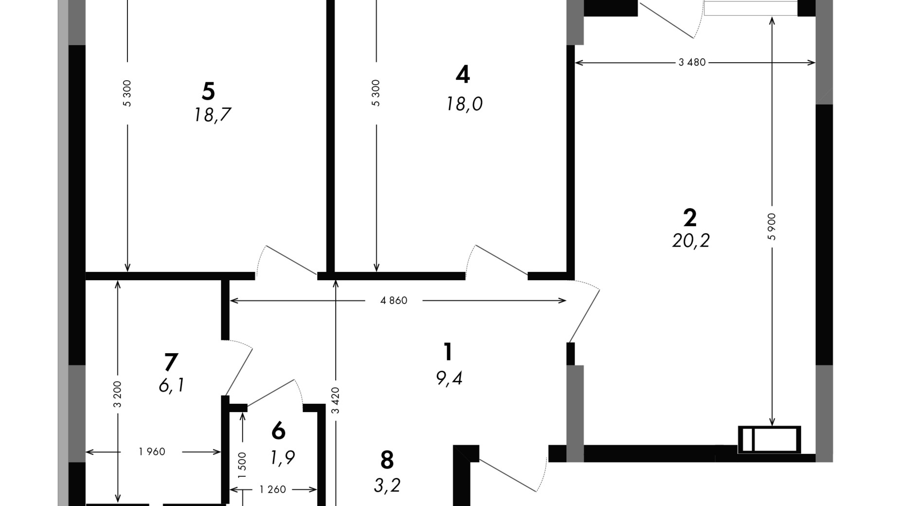 Планування 2-кімнатної квартири в ЖК Greenville на Печерську 79.4 м², фото 373184