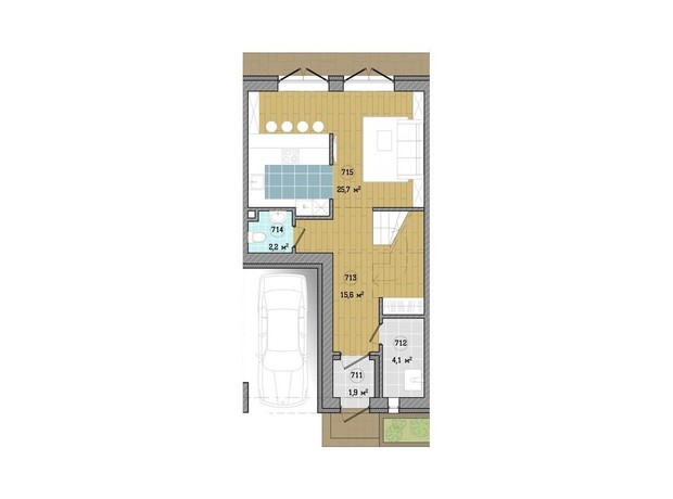 Таунхаус Козирна Сімка: планування 4-кімнатної квартири 167.7 м²