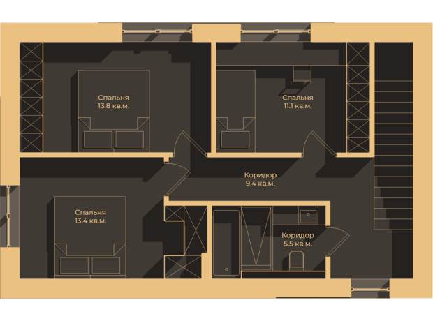 КГ 10 Families: планировка 3-комнатной квартиры 108 м²