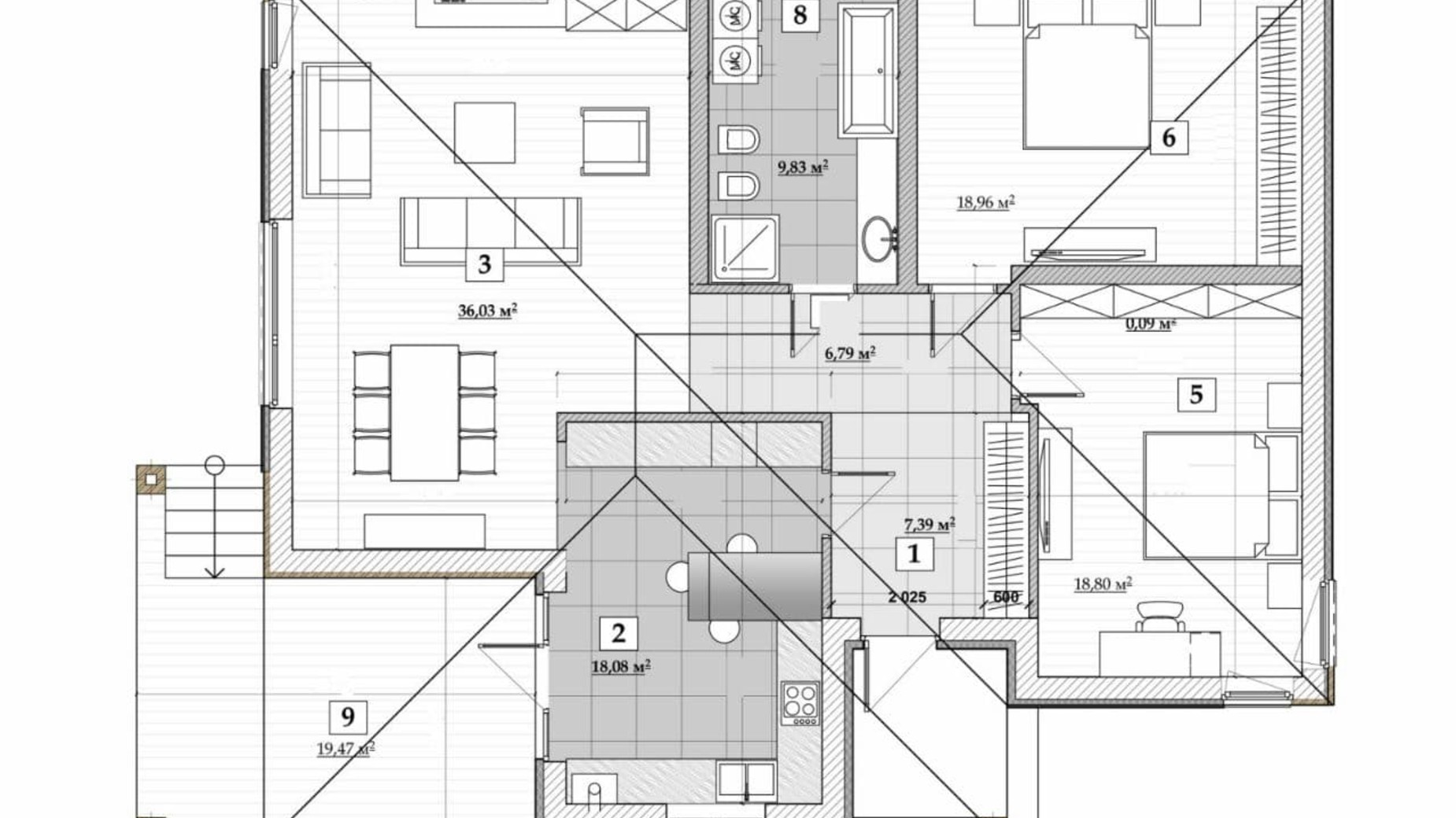 Планування котеджу в КМ Country House 182 м², фото 374430