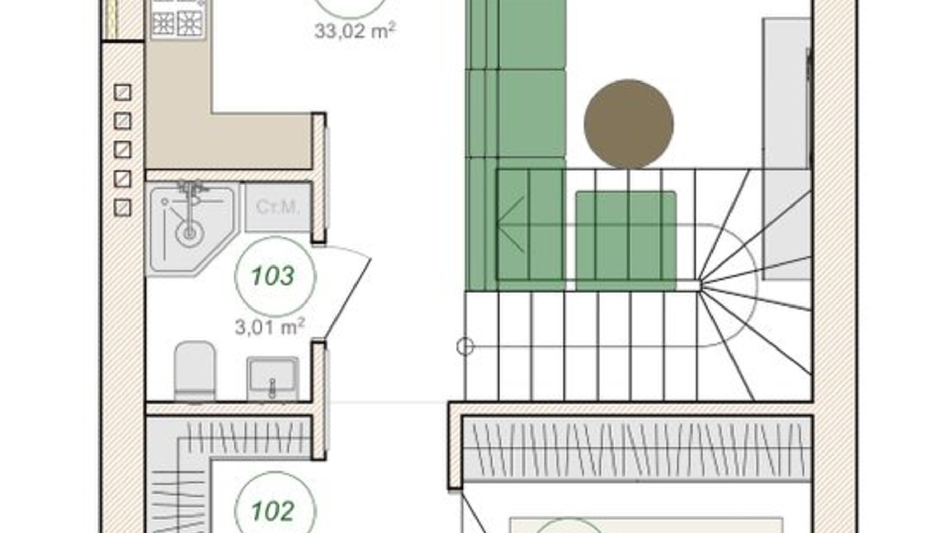 Планировка таунхауса в Таунхаус Fort Homes 103 м², фото 375291