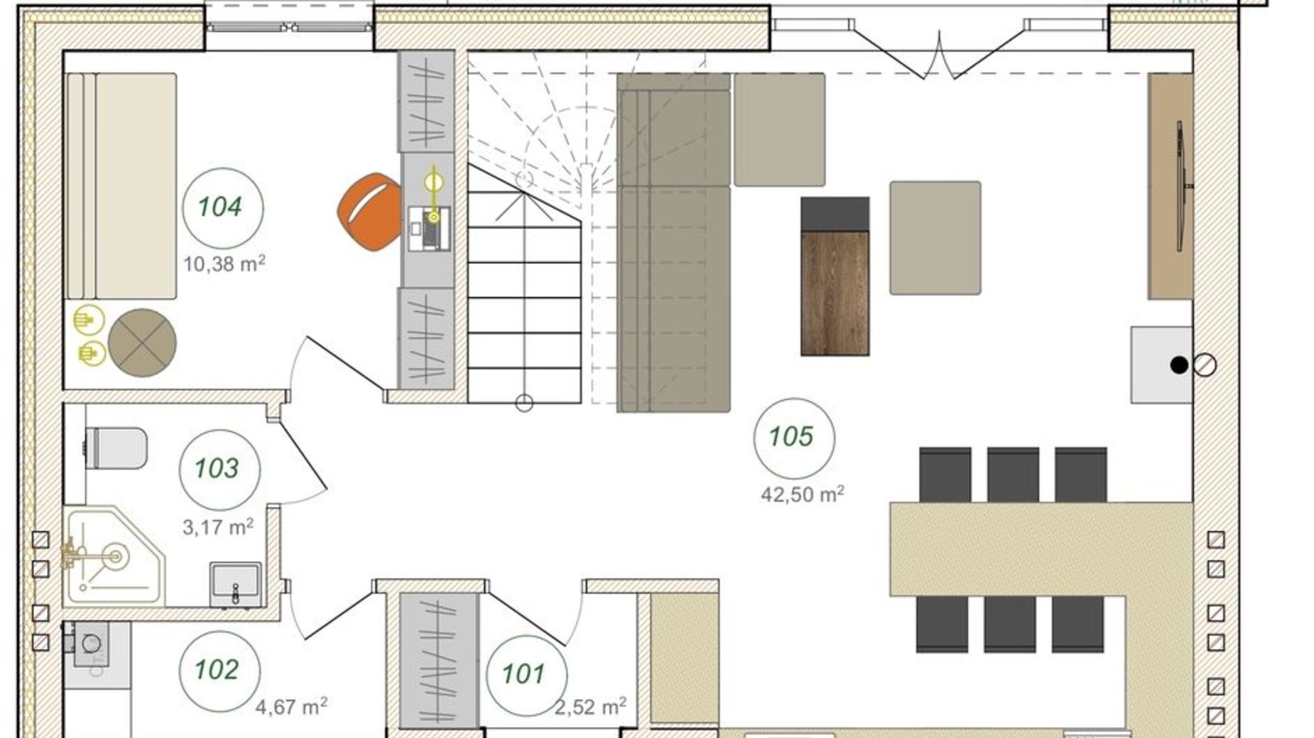 Планування таунхауса в Таунхаус Fort Homes 125 м², фото 375293