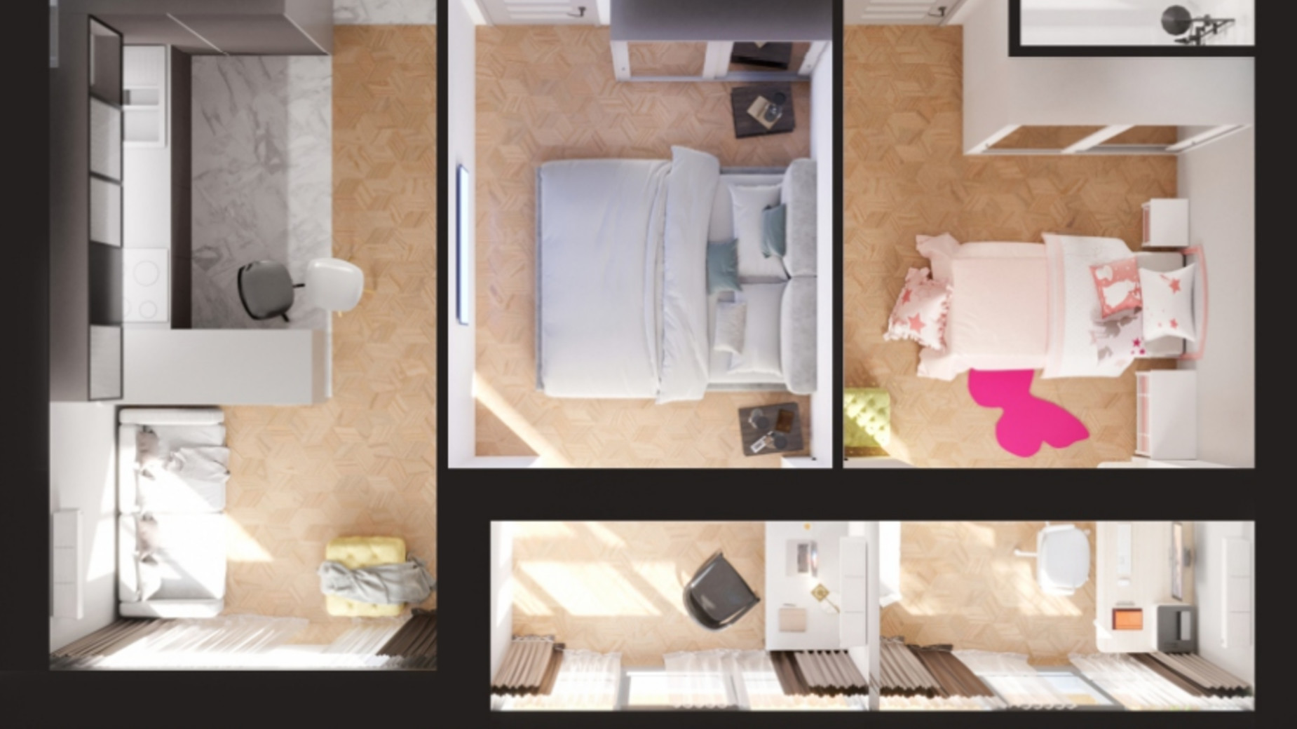 Планування 2-кімнатної квартири в ЖК Гостомельські Липки 5 63.47 м², фото 375436