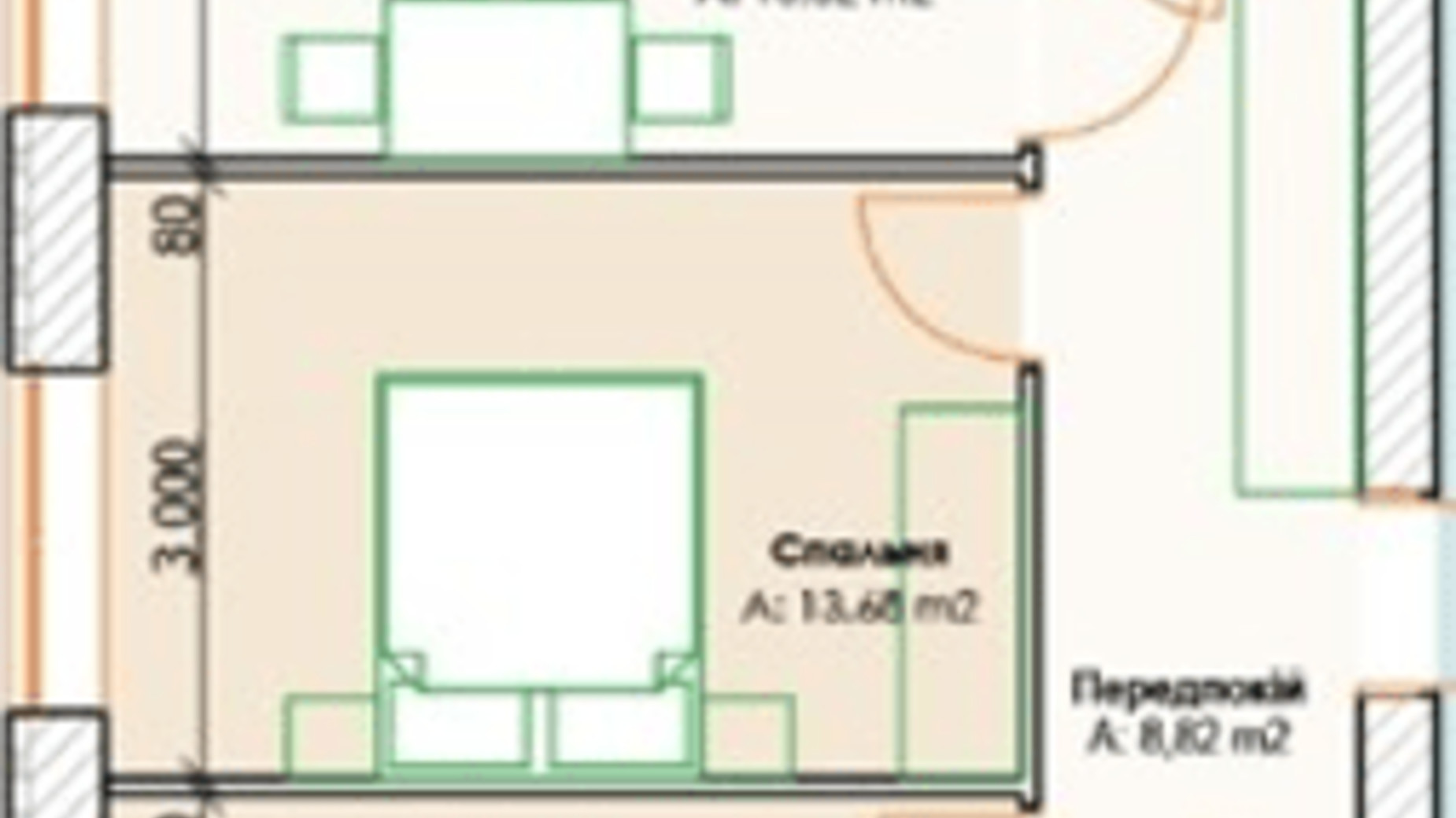 Планировка 2-комнатной квартиры в КД GoodHome 58.22 м², фото 375901