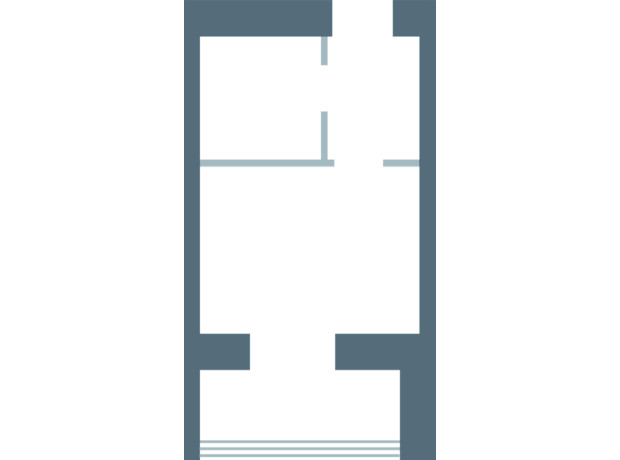 ЖК Озерки: планування 1-кімнатної квартири 20.7 м²