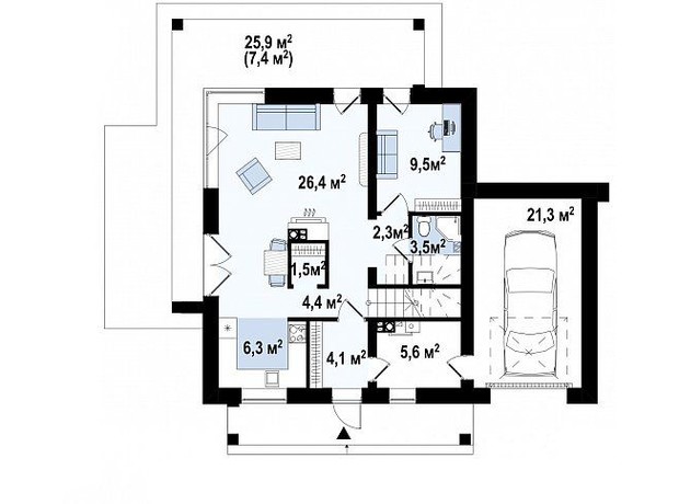 КГ Ula.community: планировка 4-комнатной квартиры 153.9 м²