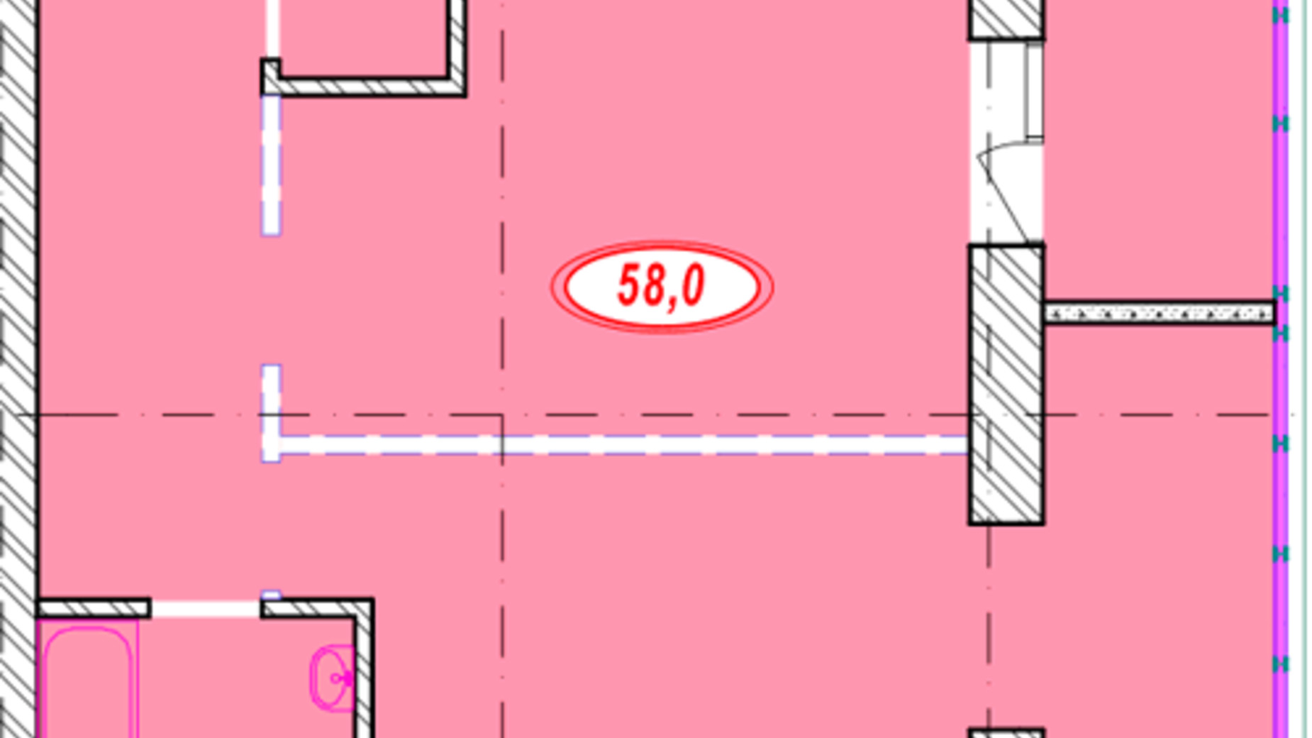 Планировка 1-комнатной квартиры в ЖК Семейный 58 м², фото 377118