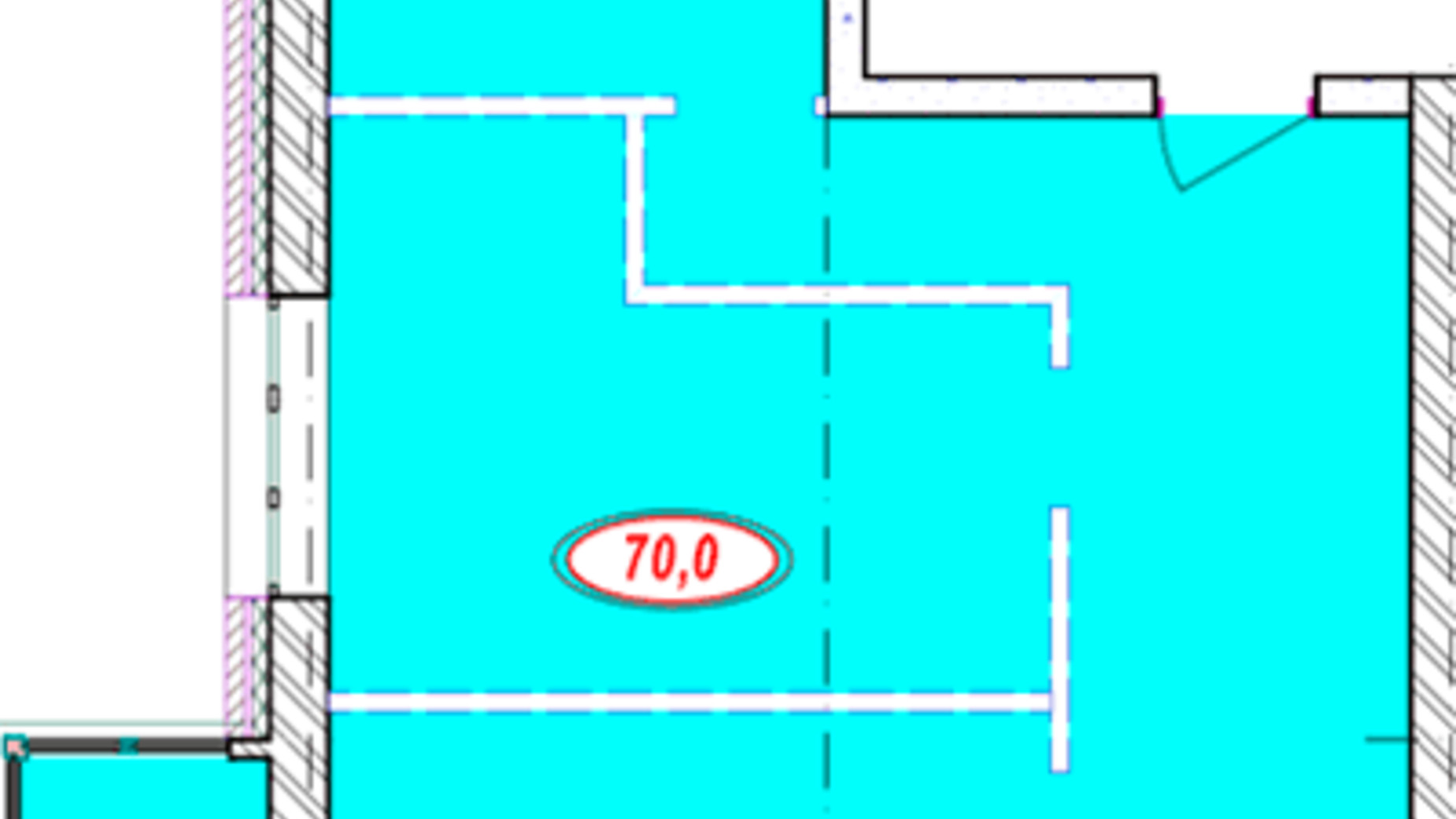 Планировка 2-комнатной квартиры в ЖК Семейный 70 м², фото 377125