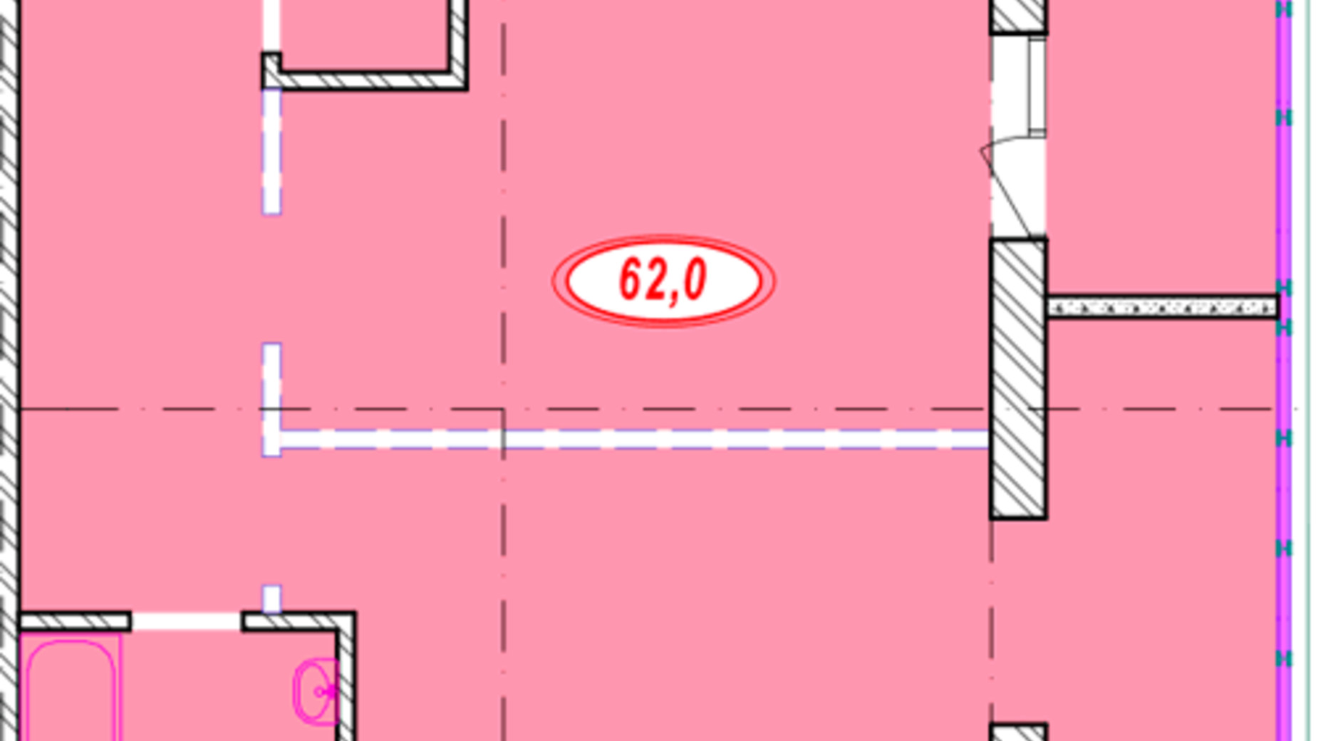 Планировка 1-комнатной квартиры в ЖК Семейный 62 м², фото 377129