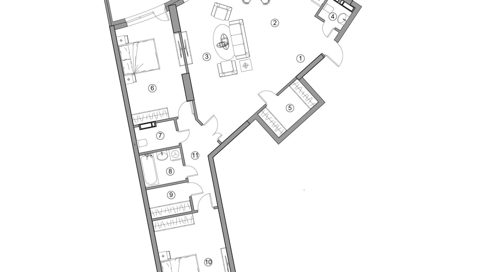 Планировка 3-комнатной квартиры в ЖК Aria 126.99 м², фото 377279