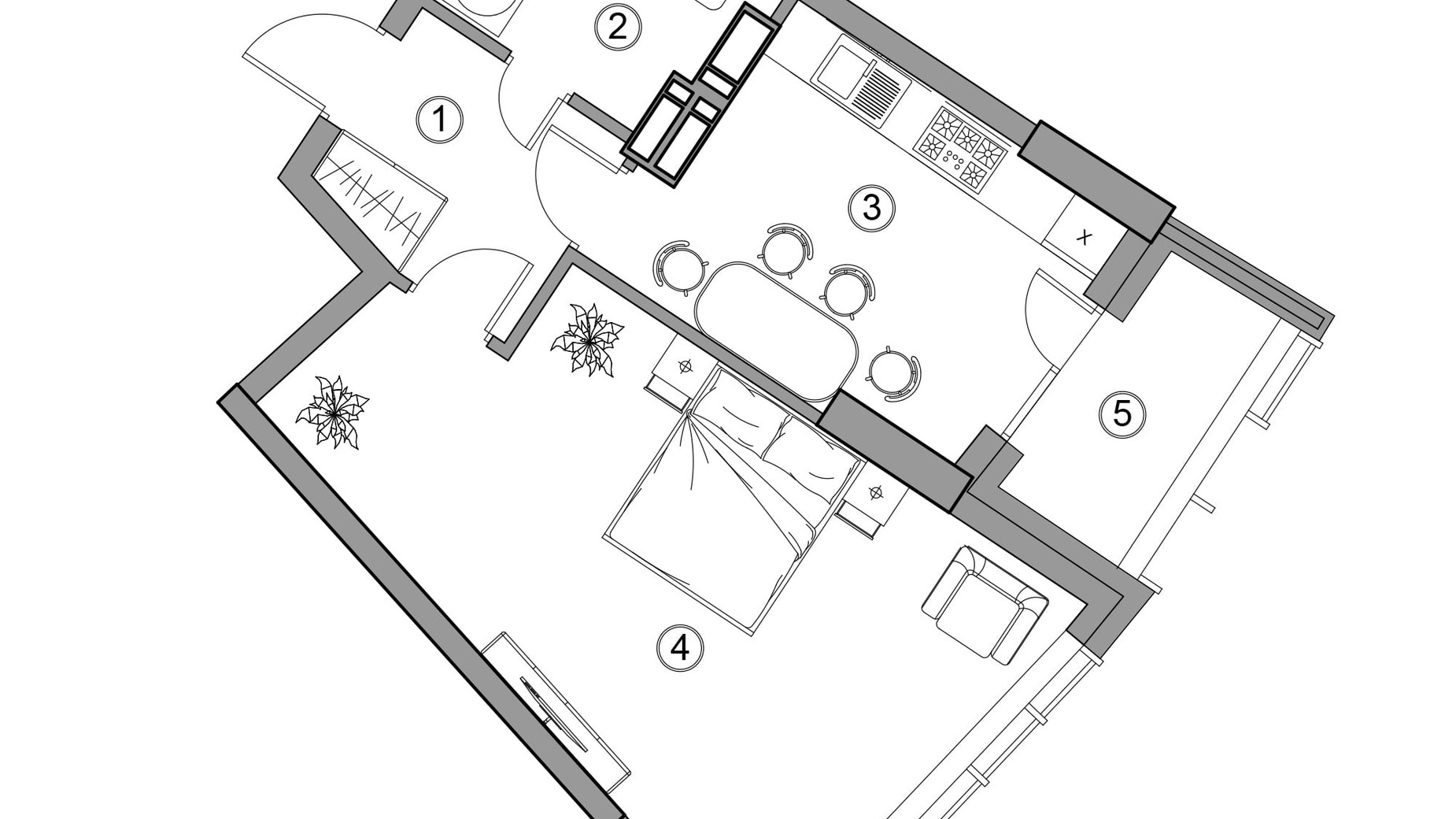 Планування 1-кімнатної квартири в ЖК Aria 47.92 м², фото 377283