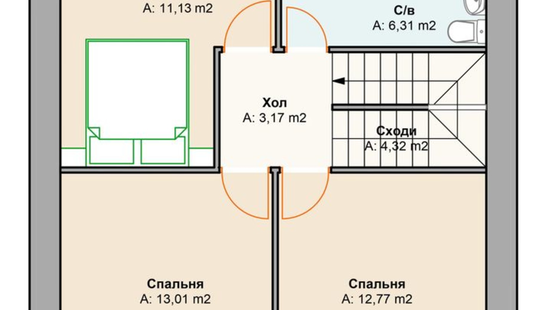 Планировка таунхауса в Таунхаус Garden Residence 100 м², фото 378779
