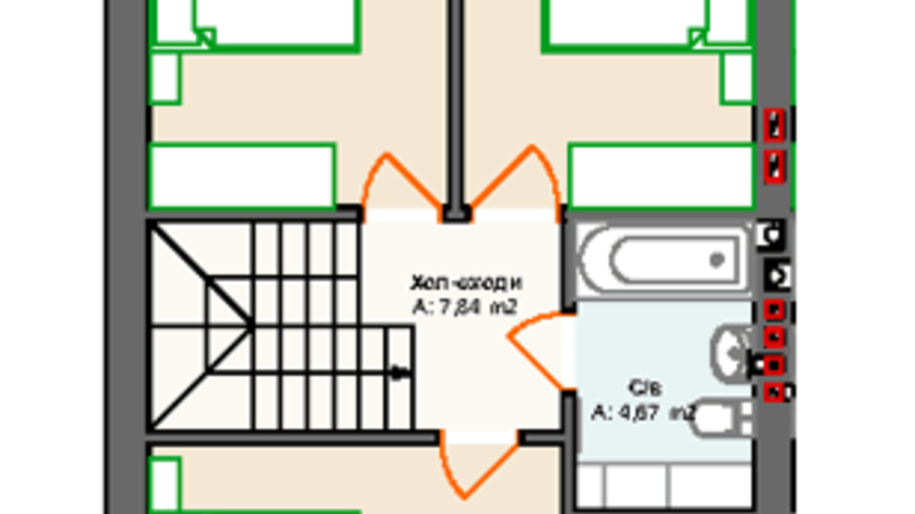 Планировка таунхауса в Таунхаус Elegant 100 м², фото 379002