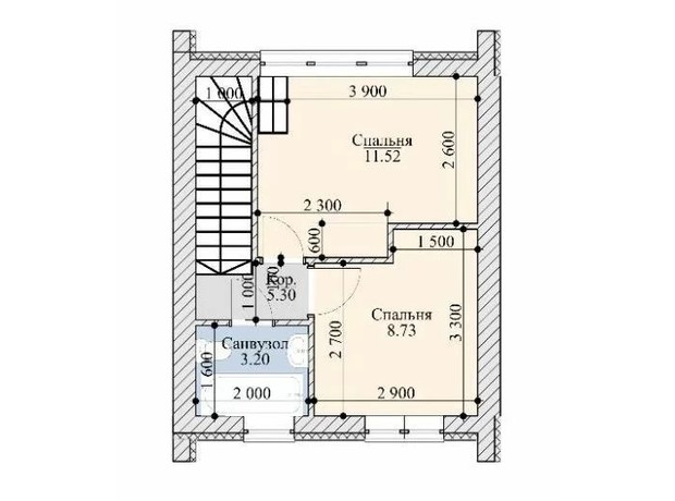 КГ Норвегия: планировка 2-комнатной квартиры 58 м²