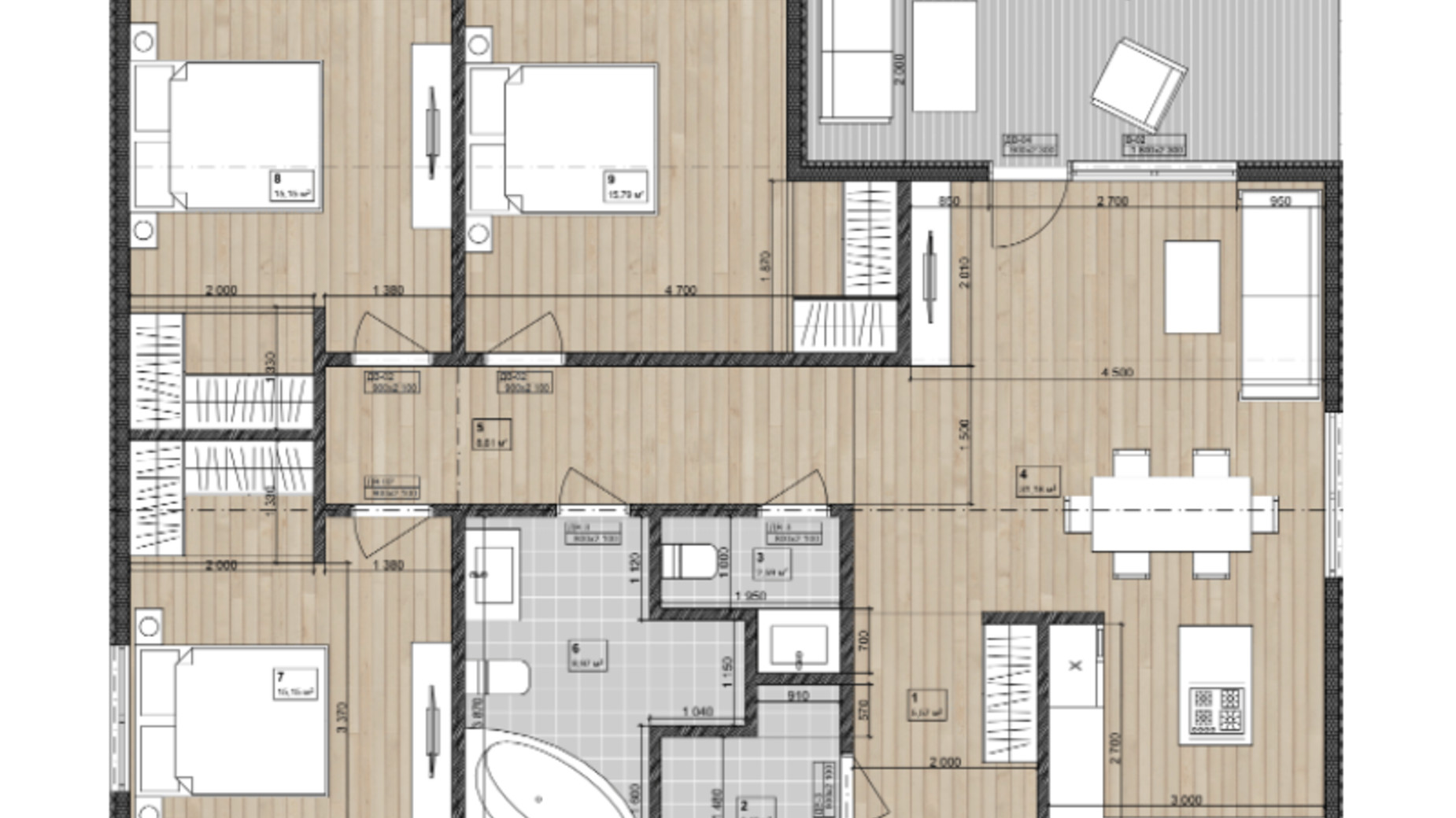 Планування котеджу в КМ Hausplusland Дерев'янки 126 м², фото 379236