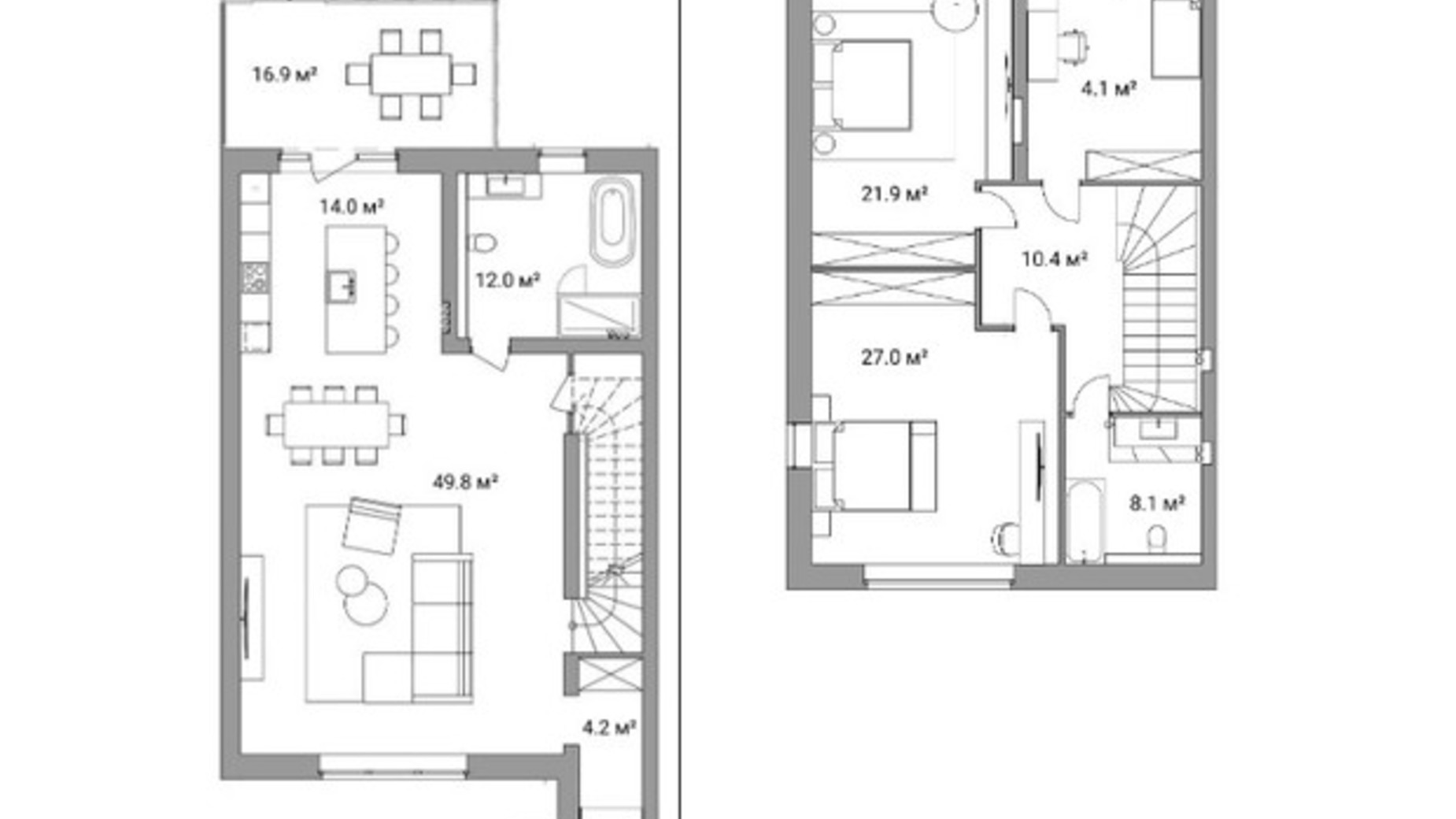 Планування таунхауса в КМ Ecopark 174 м², фото 380736