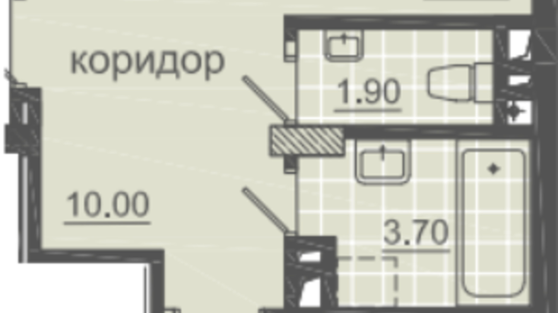 Планировка 2-комнатной квартиры в ЖК ул. Баштанная, 6 56.2 м², фото 389011