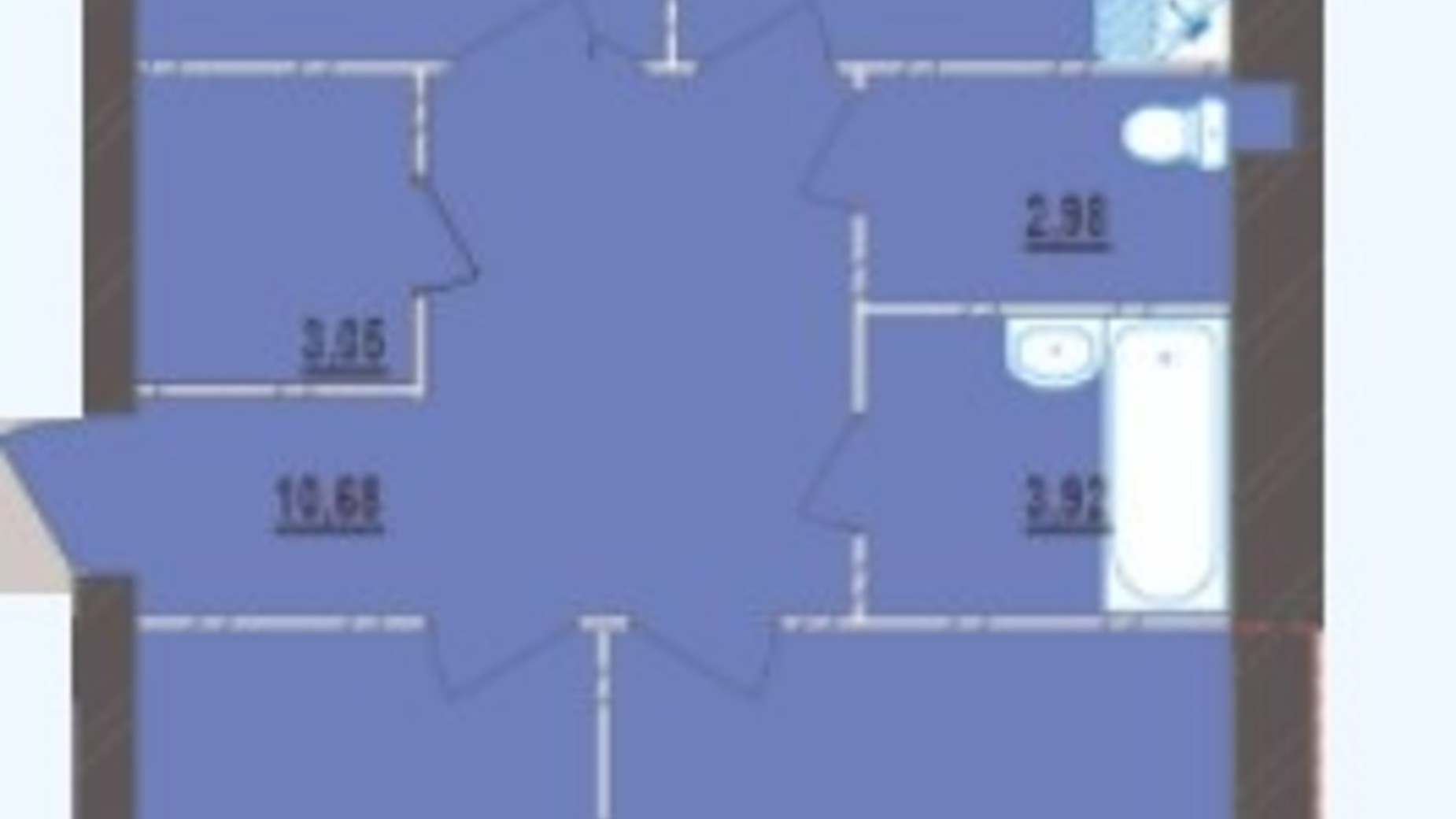 Планировка 3-комнатной квартиры в ЖК Левада Новая 82.73 м², фото 389899