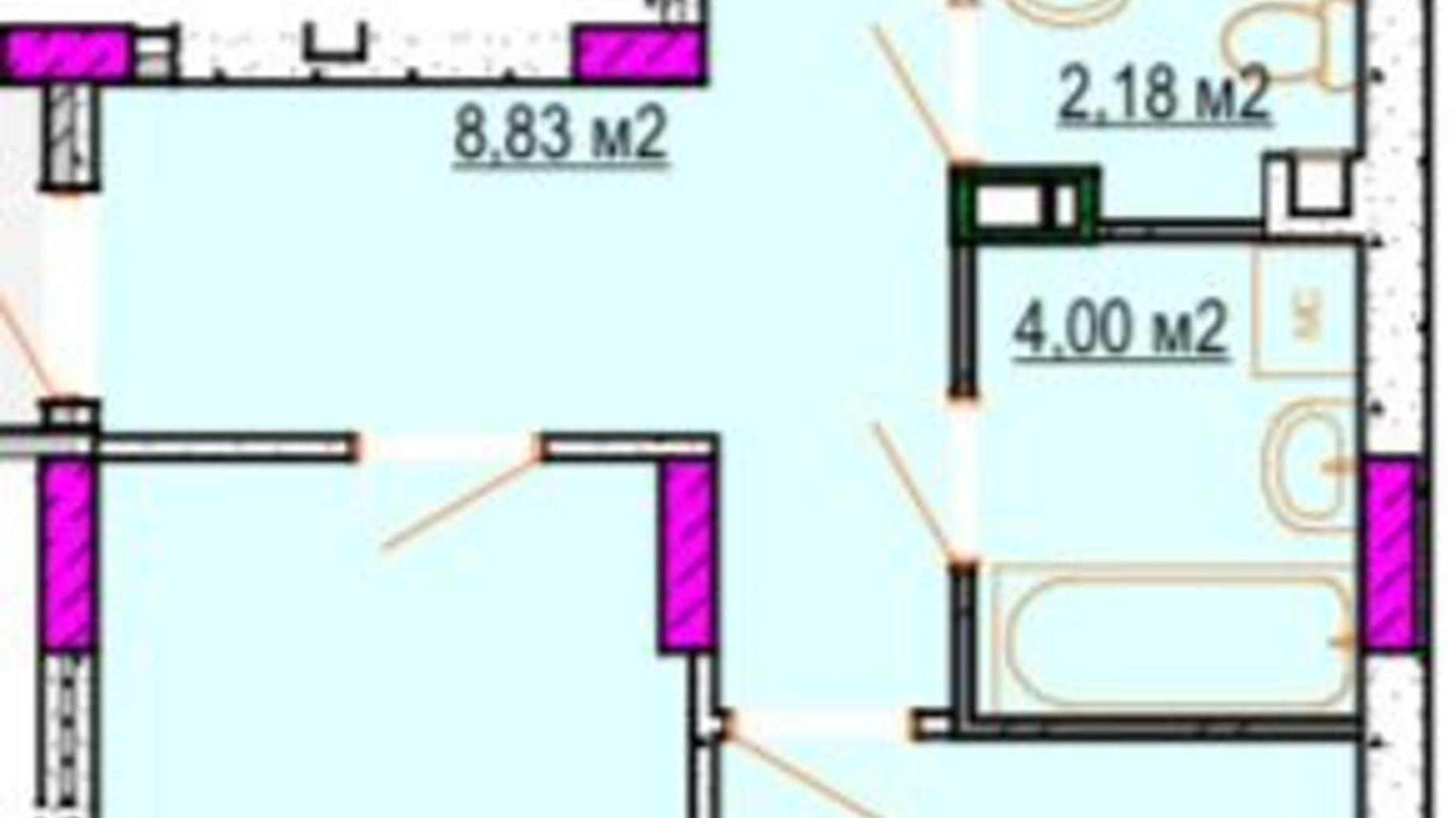 Планування 2-кімнатної квартири в ЖК Колорит 71.56 м², фото 391133