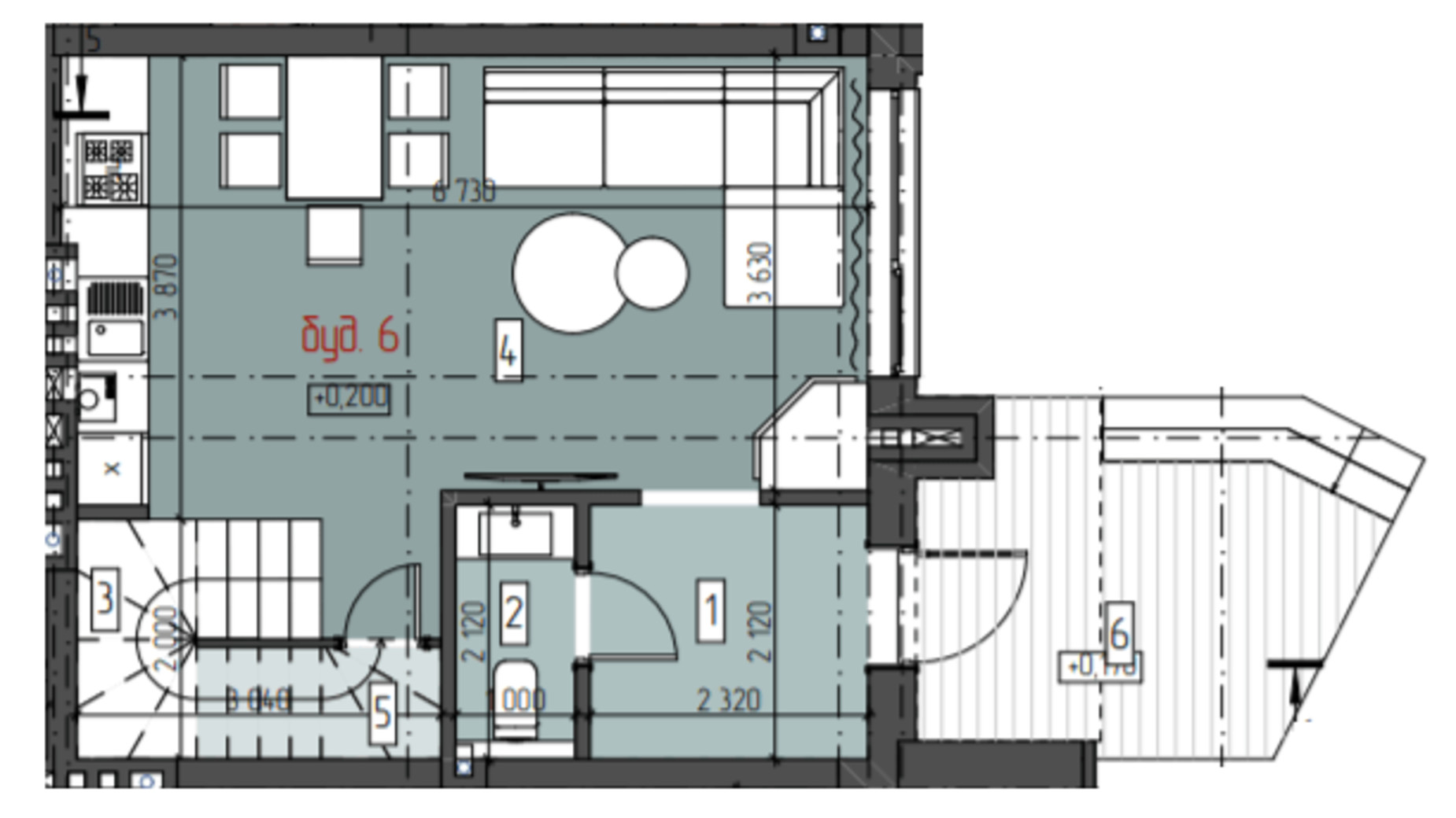 Планування котеджу в КМ вул. Київська, 9 80.11 м², фото 391575