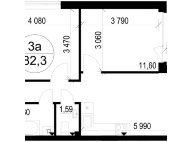 ЖК Грінвуд-3: планування 3-кімнатної квартири 82.3 м²