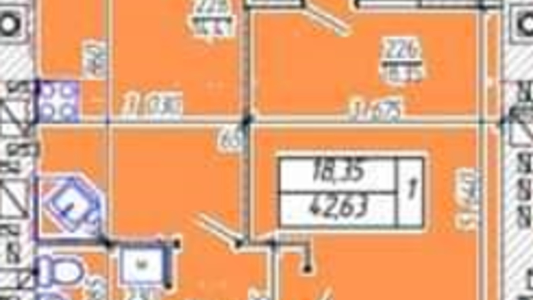 Планування 2-кімнатної квартири в ЖК Озерний 2020 66.32 м², фото 392172