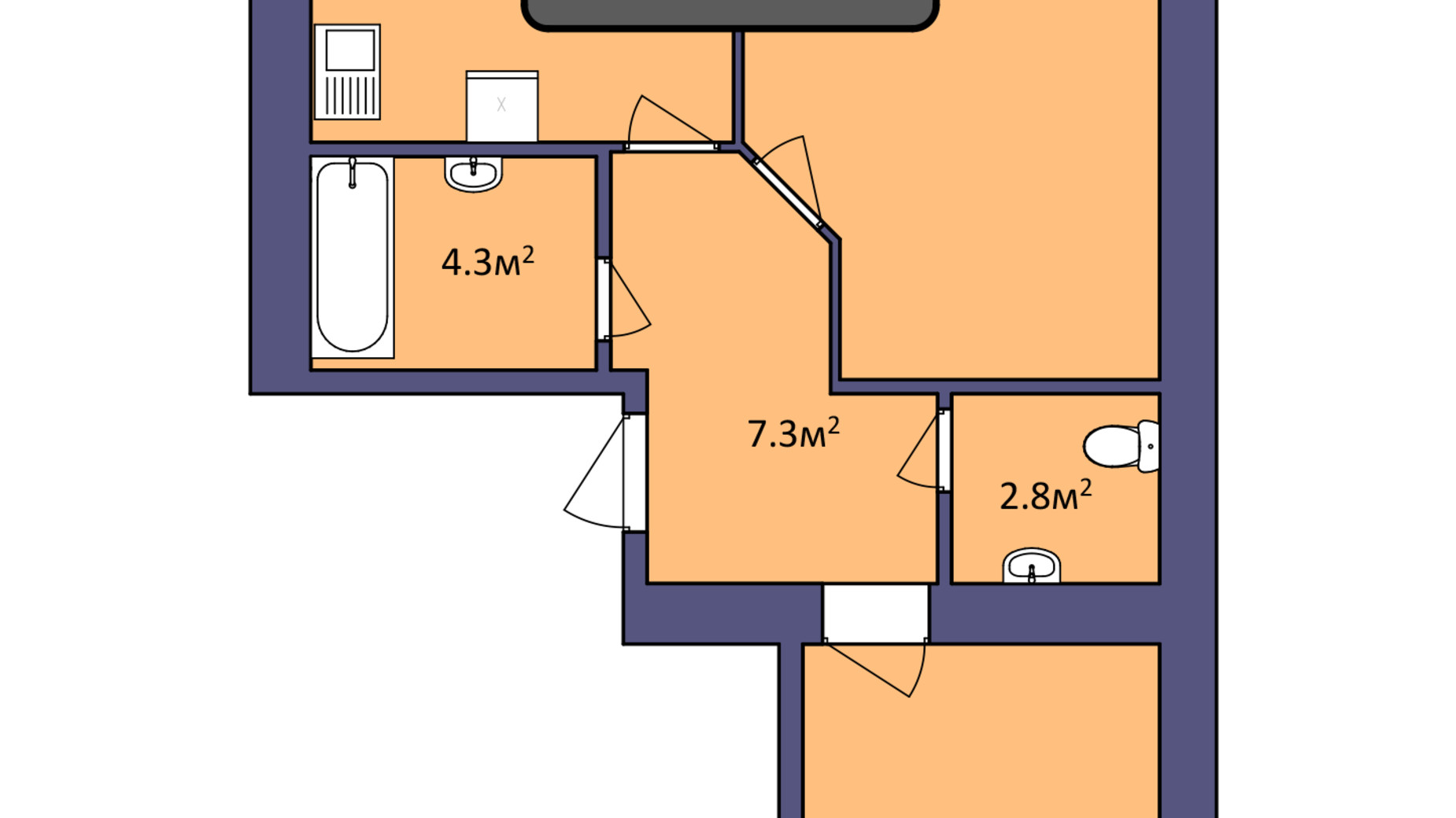 Планування 2-кімнатної квартири в ЖК Dream Park 66.5 м², фото 393000