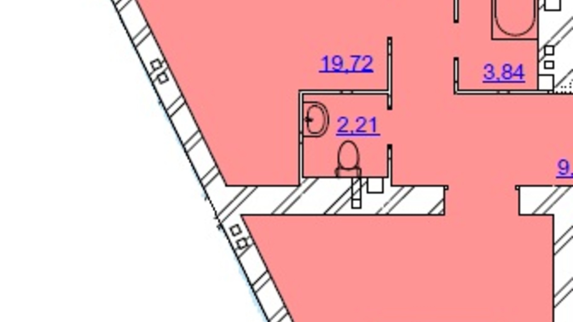 Планировка 2-комнатной квартиры в ЖК Grand Royal 78 м², фото 393351