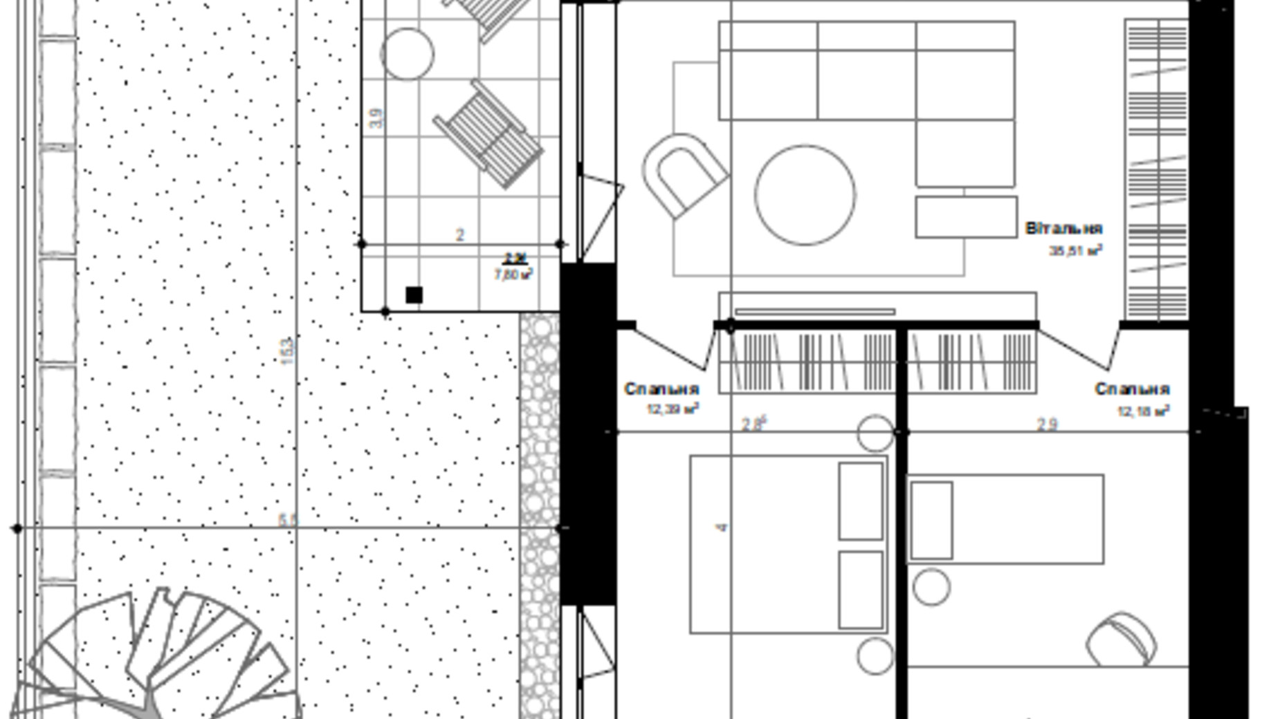 Планировка 2-комнатной квартиры в ЖК Smart & Green 66.78 м², фото 394251