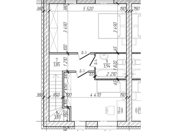 Таунхаус Dream Town: планировка 3-комнатной квартиры 90.5 м²