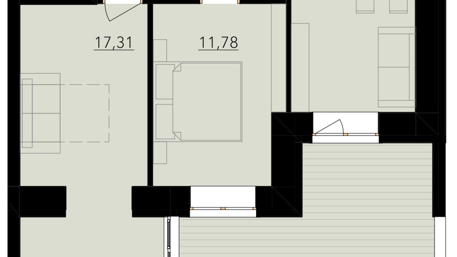 Планировка 2-комнатной квартиры в ЖК Harmony for life 74.19 м², фото 396650