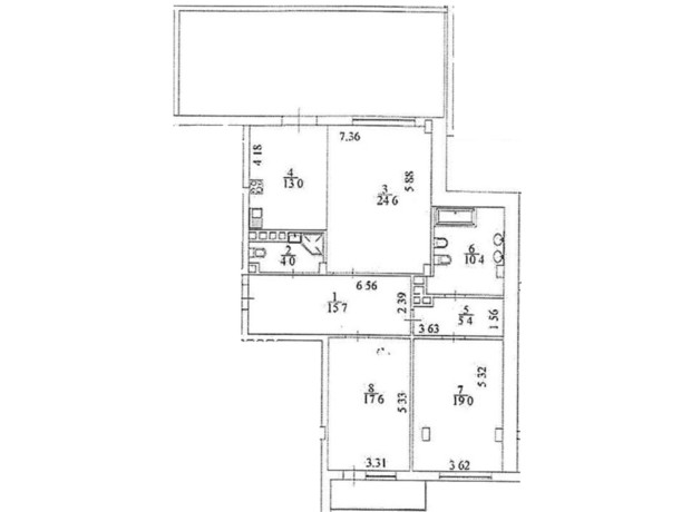 Клубний будинок InCo Home на Подолі: планування 3-кімнатної квартири 130.5 м²