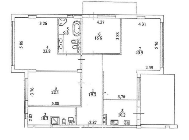 Клубный дом InCo Home на Подоле: планировка 3-комнатной квартиры 180 м²