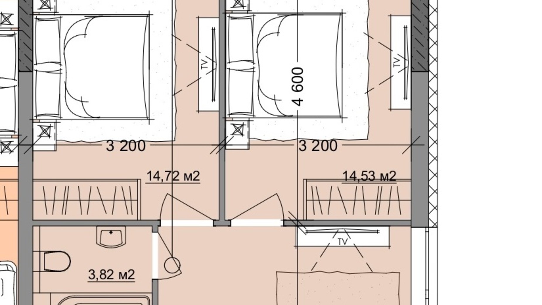 Планування 2-кімнатної квартири в ЖК Акварель 9 65.93 м², фото 399483