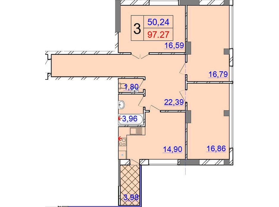 ЖК Olimp Tower планировка 17 ЖК Olimp Tower планировка 17