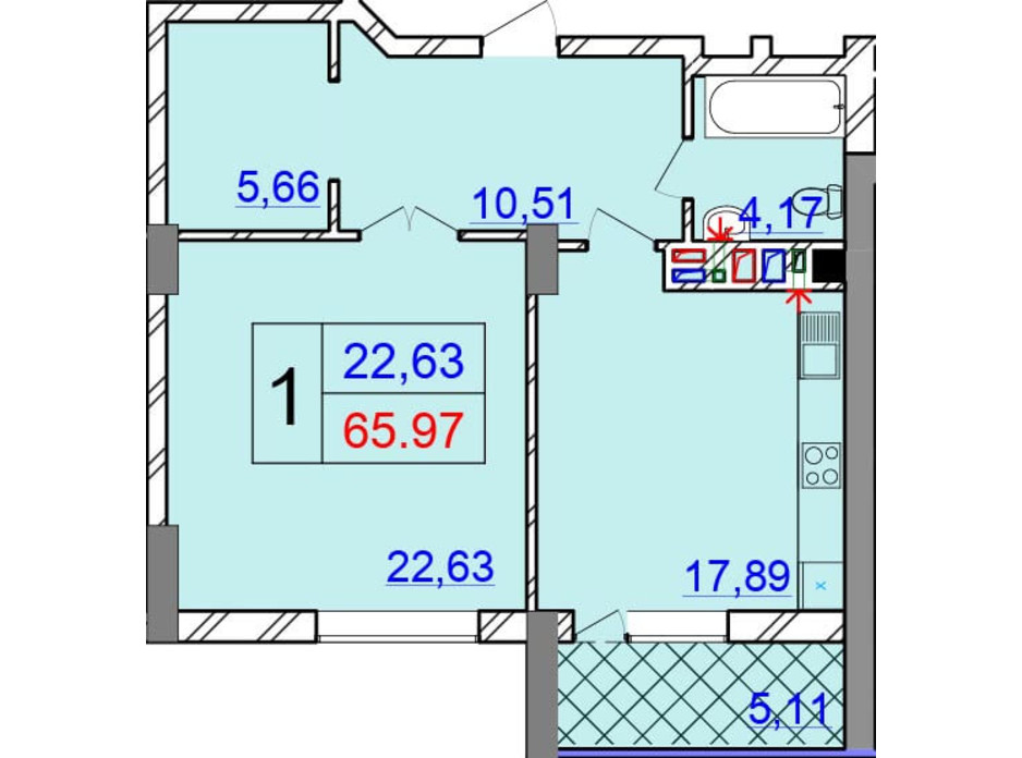 ЖК Olimp Tower планировка 24 ЖК Olimp Tower планировка 24