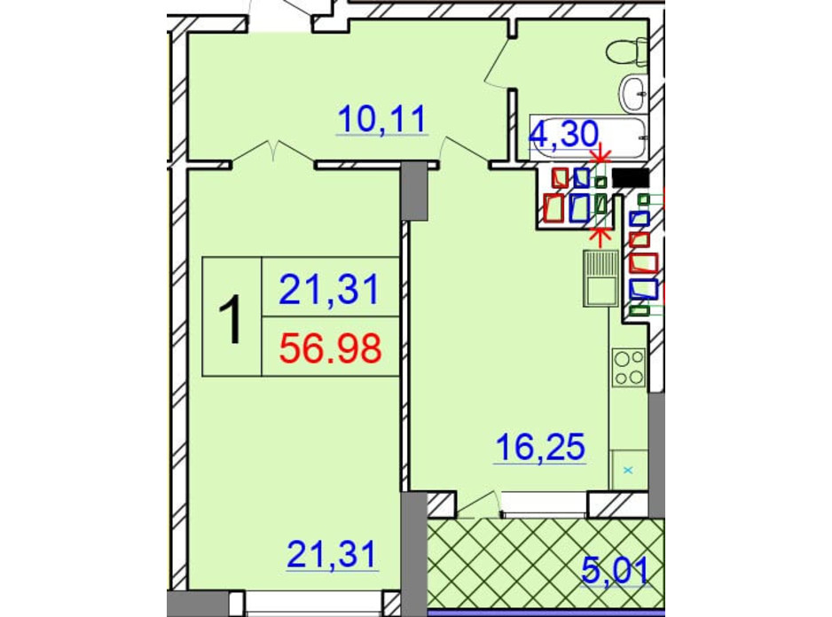 ЖК Olimp Tower планировка 23 ЖК Olimp Tower планировка 23