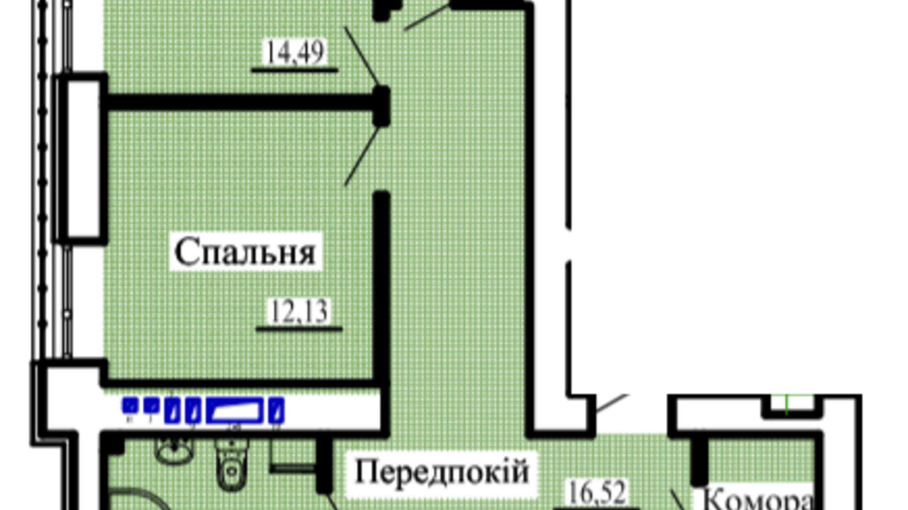 Планировка 3-комнатной квартиры в ЖК Новая Барселона 89.22 м², фото 403932